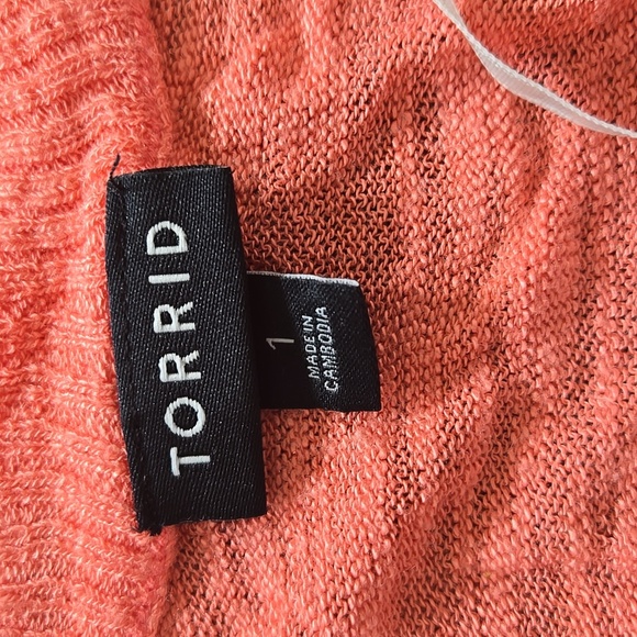 Torrid Vibrant Coral Knit Cardigan Shrug Size 1X - Picture 2 of 10